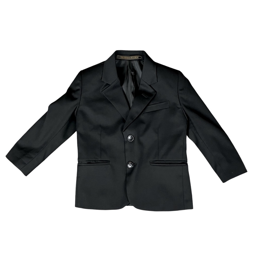 Boltini Kids Black Suit Jacket Boys Size 4 Designed in Italy Church Formal